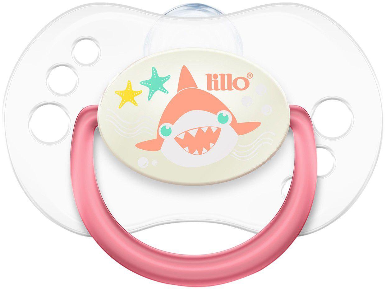 Chupeta Silicone Simétrico Lillo Baby Smart - Branca 6 Meses