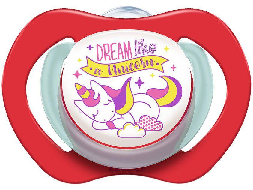 Chupeta Silicone Ortodôntico Lillo Baby - Magia Rosa 6 Meses