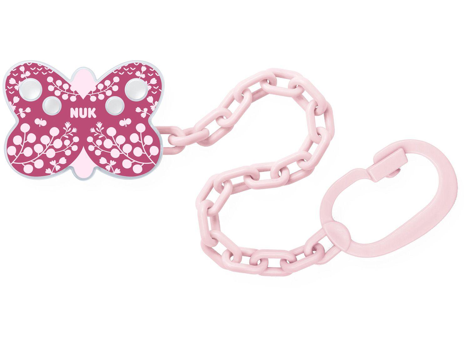 Prendedor de Chupeta Borboleta NUK Baby Care - Rosa