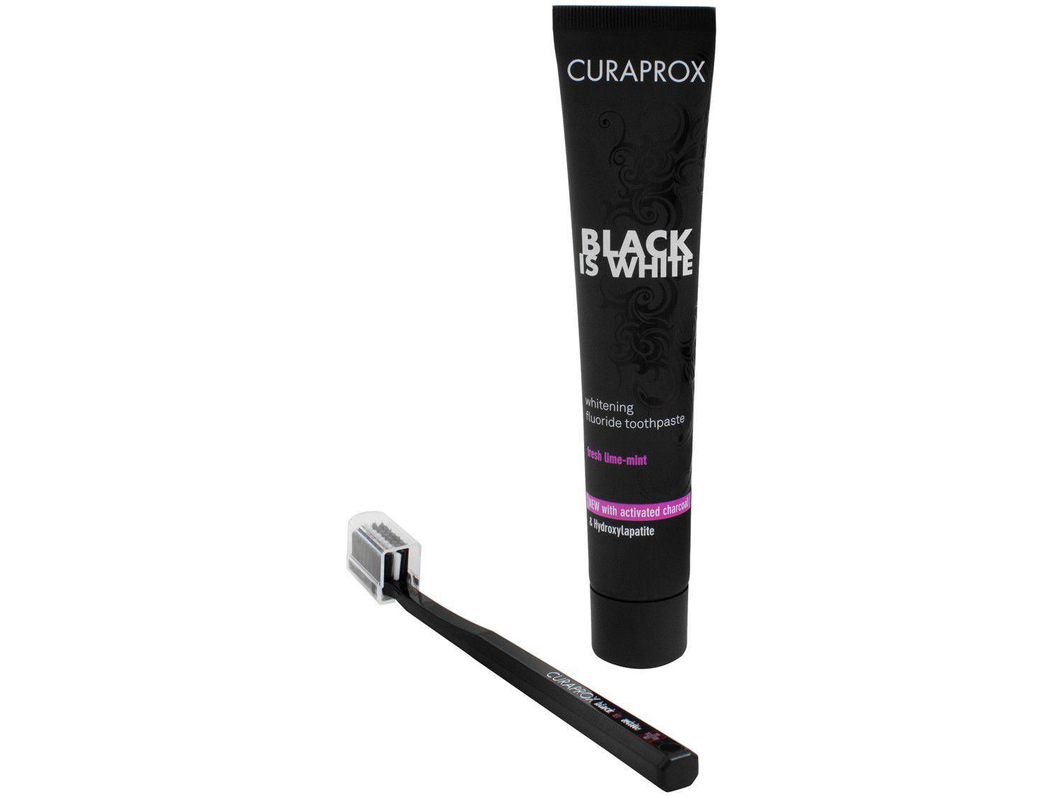 Kit Escova e Creme Dental Curaprox - Black is White