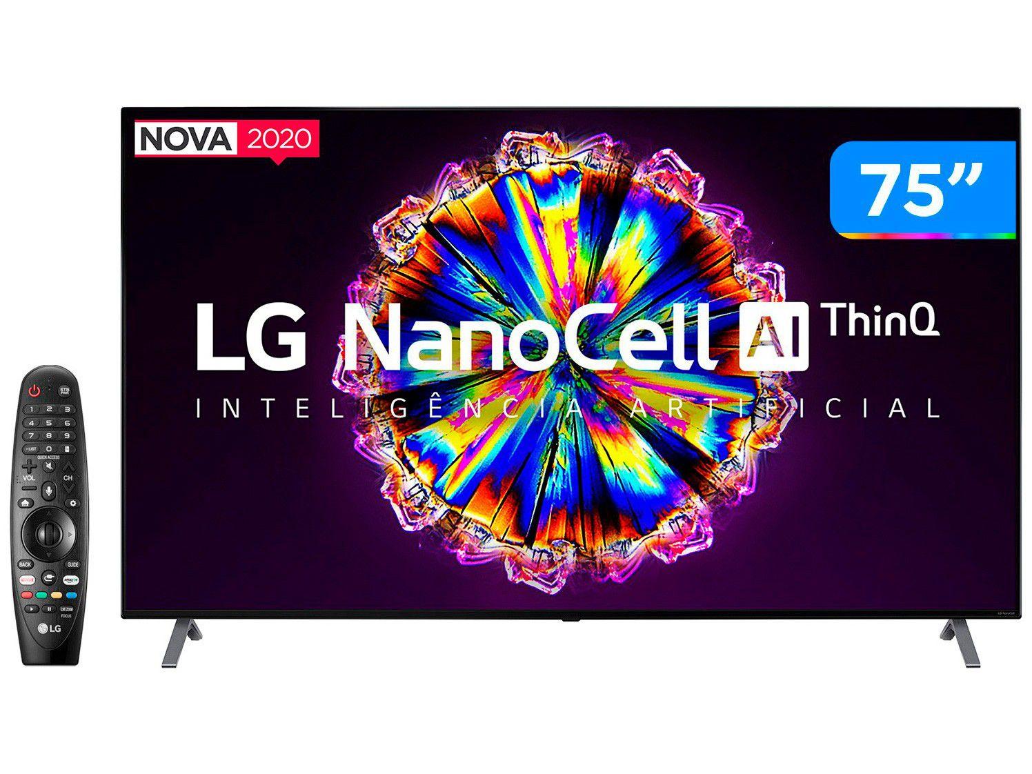 Smart TV 4K NanoCell IPS 75" LG 75NANO90SNA - Wi-Fi Bluetooth HDR Inteligência Artificial 4 HDMI