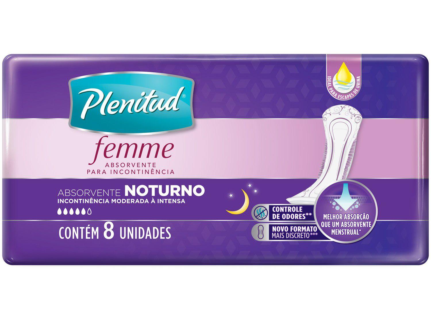 Absorvente para Incontinência Urinária Nortuno - Plenitud Femme sem Abas 8 Unidades