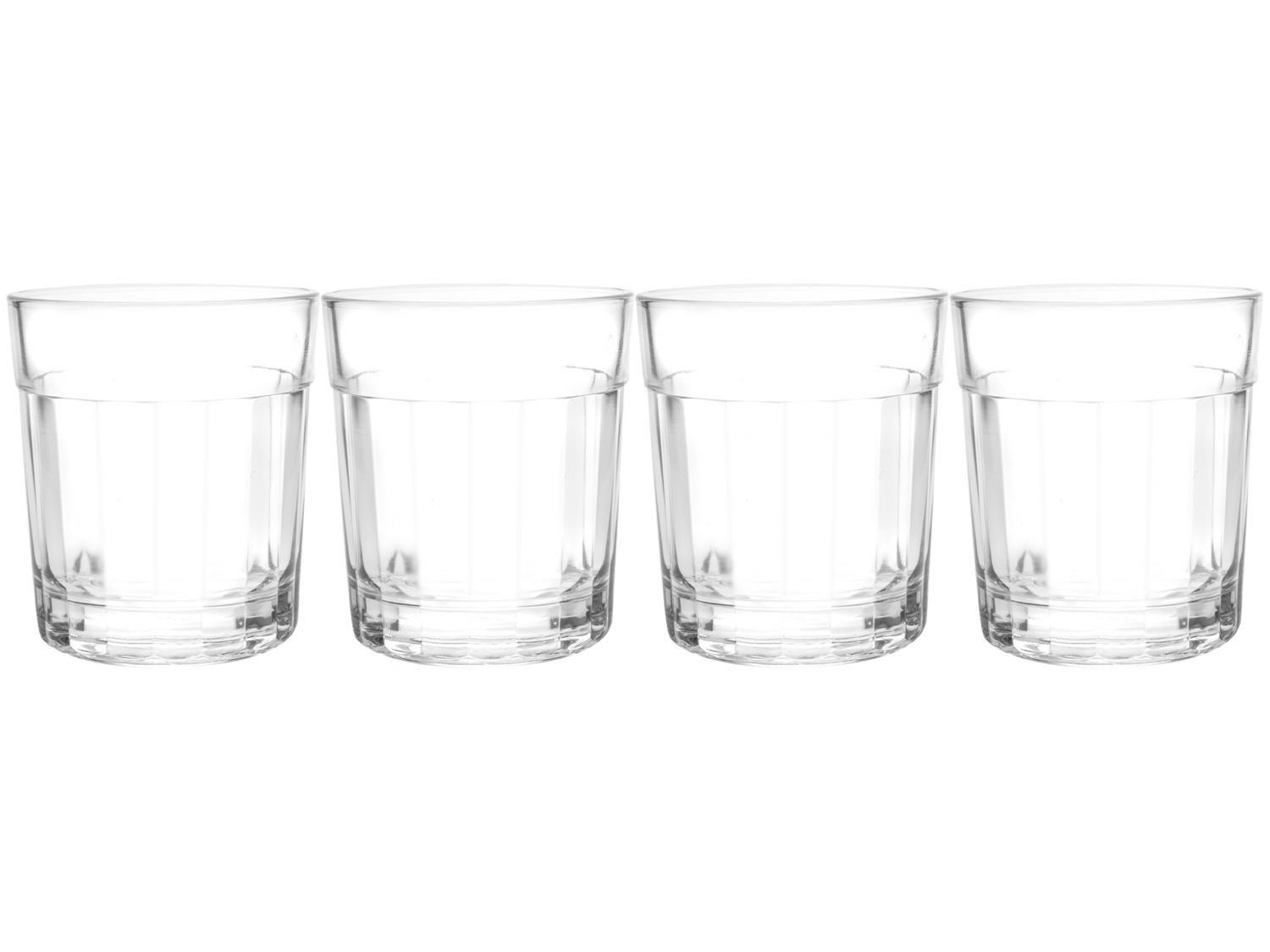 Jogo de Copos de Vidro Whisky Cristalino 350ml - 4 Peças Double Old Fashioned