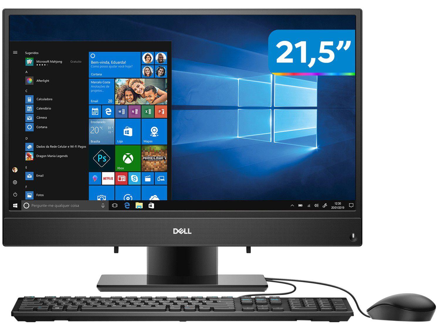 Computador All in One Dell 3280-AS10P Intel Core i3 4GB 128Gb SSD