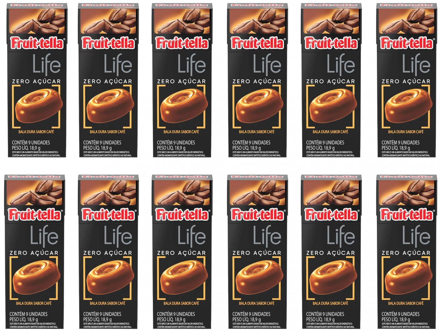 Bala Fruittella Life Café sem Açúcar - 226,8g Flip Top 12 Unidades