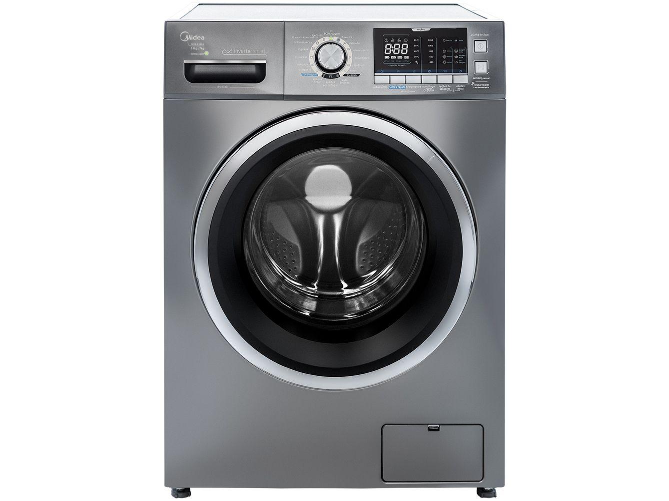 Lava e Seca Midea 11Kg Storm Wash LSD11X1 Inverter - 16 Programas de Lavagem Grafite Metálico