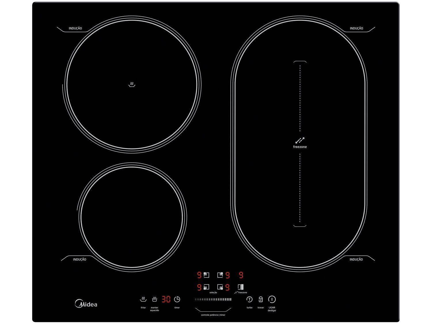Cooktop 4 Bocas Midea Indução Preto FreeZone