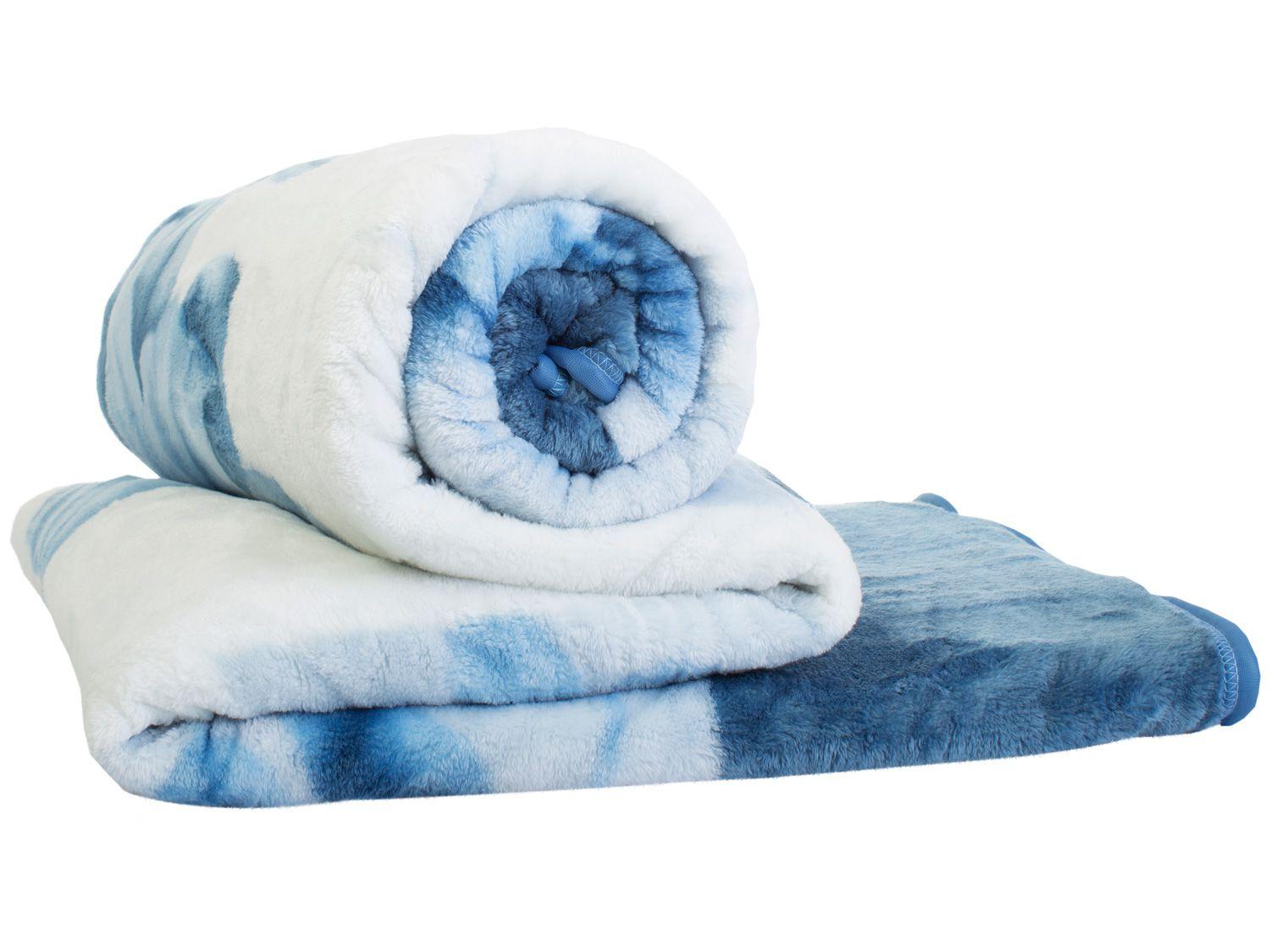 Cobertor Casal Jolitex Microfibra Kyor Plus Malbec - Azul