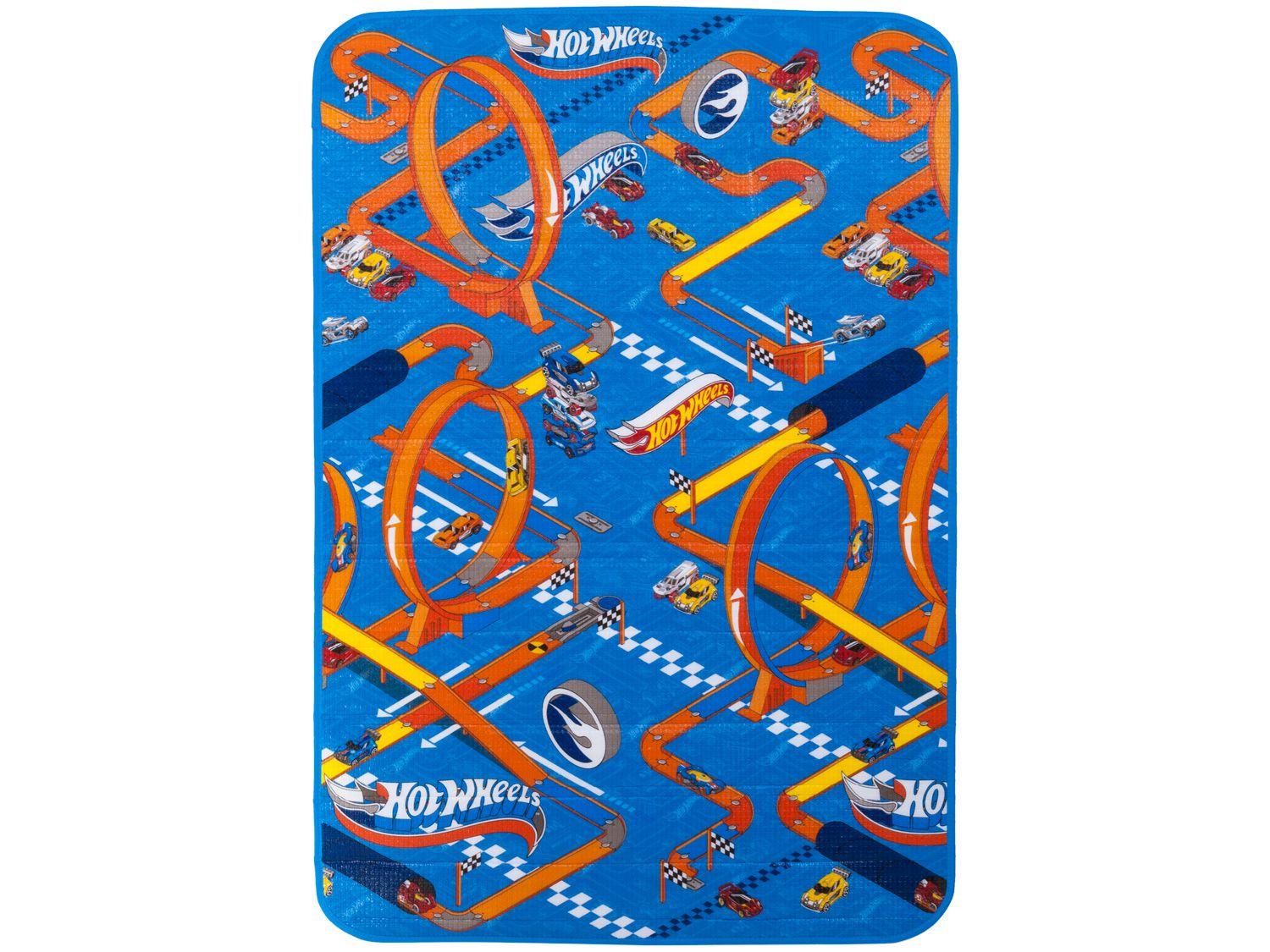 Tapete Infantil Hot Wheels para Quarto Retangular - Recreio Mattel 120x180cm Jolitex