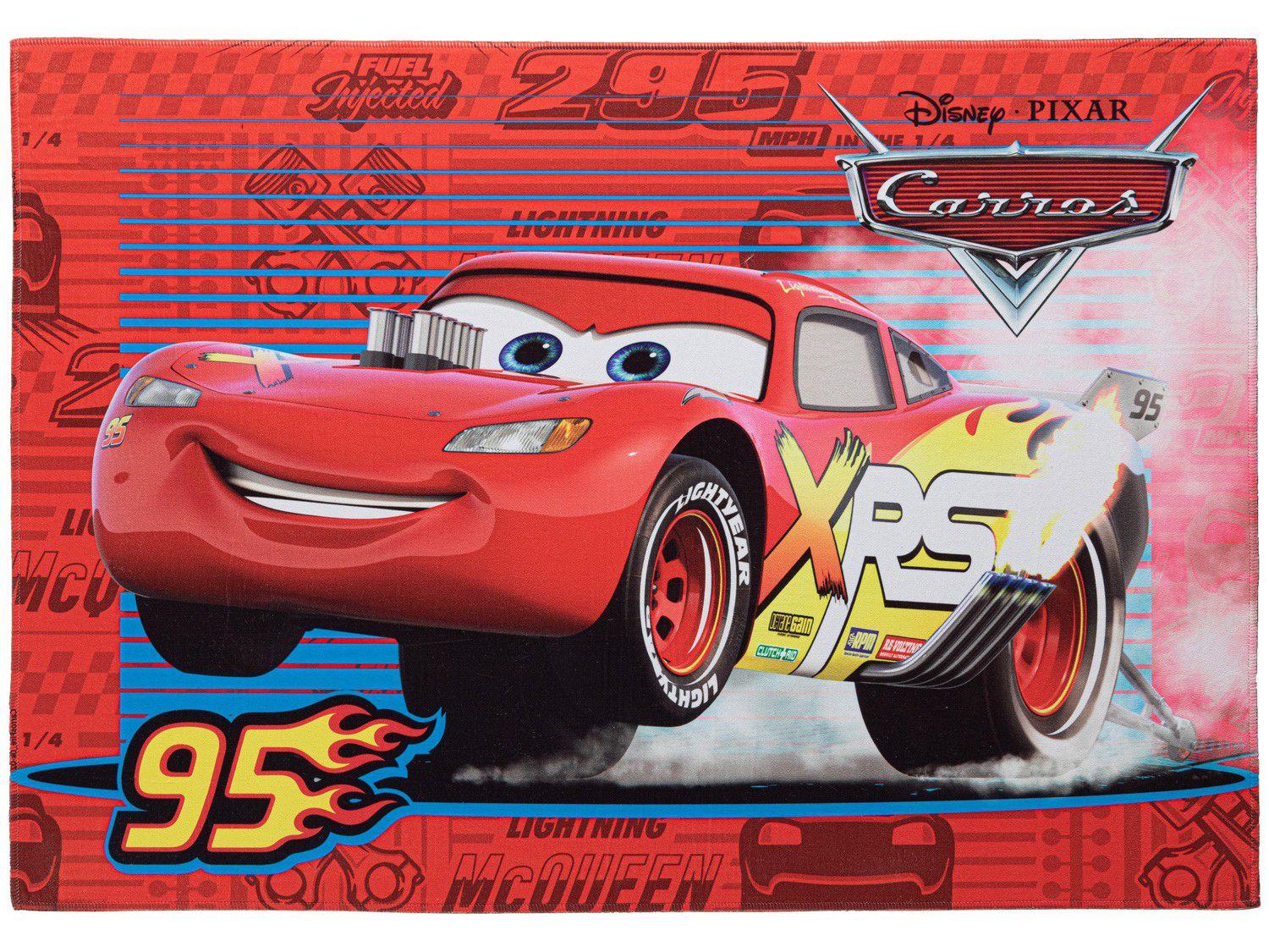 Tapete Infantil Carros Retangular Joy Disney Fire - 70x100cm Jolitex
