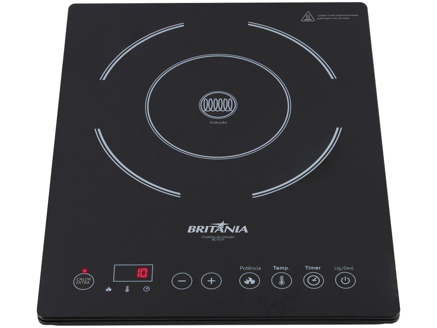 Cooktop 1 Boca Britânia Indução Preto - Vidro Cerâmico BCT01P