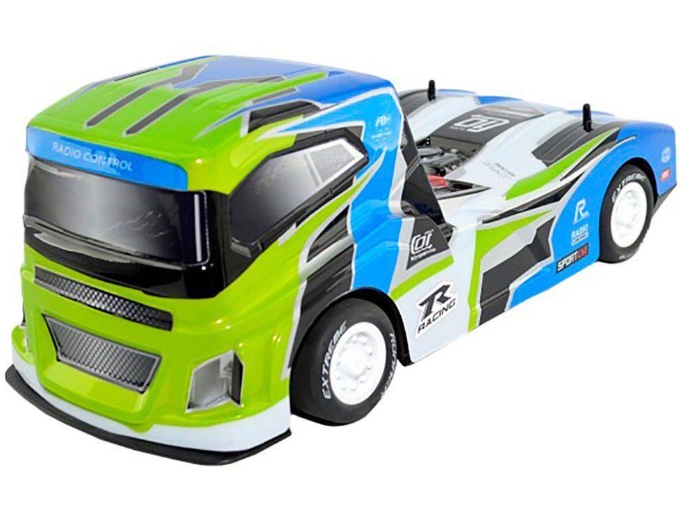 Caminhão com Controle Remoto Super Truck Sport - 7 Funções CKS Azul e Verde