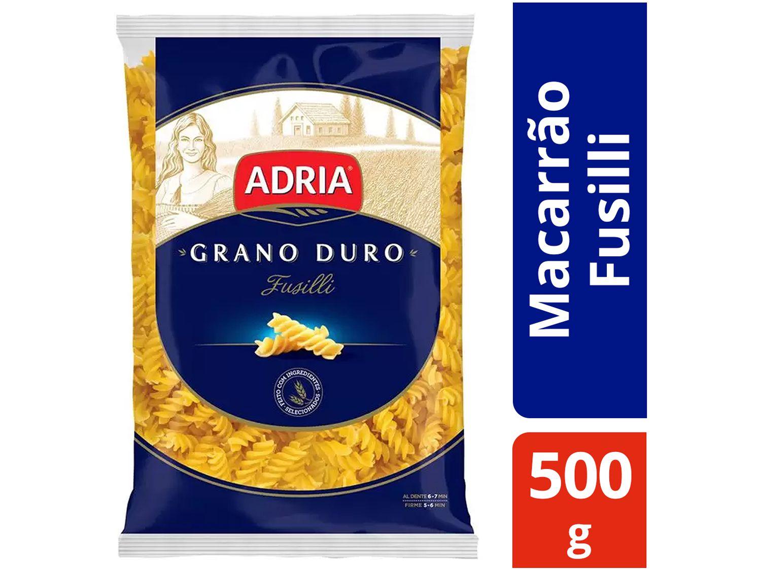 Macarrão Fusilli de Sêmola Adria Seco - Grano Duro 500g