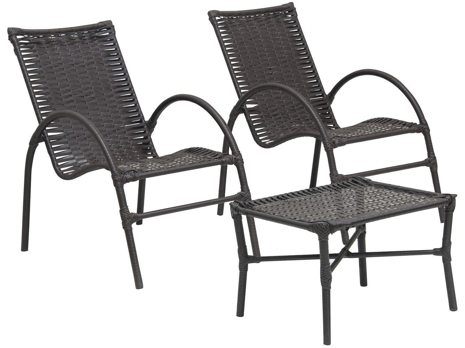 Conjunto de Mesa para Área Externa Ferro - com 2 Cadeiras Famais Elo