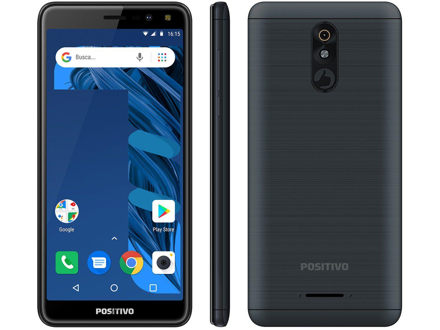 Smartphone Positivo Twist 3 Pro S533 64GB Grafite - 3G Quad-Core 1GB RAM 5,7" Câm. 8MP + Selfie 8
