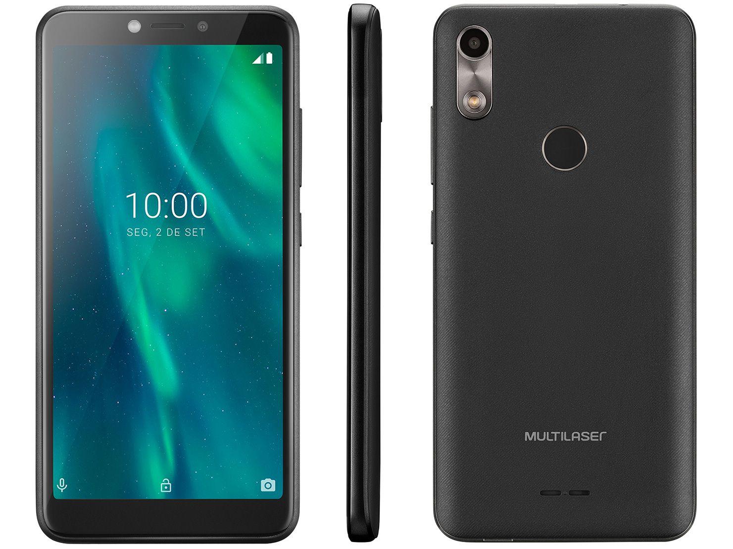 Smartphone Multilaser F P9130 32GB Preto 3G - Quad-Core 1GB 5,5" Câm. 5MP Dual Chip