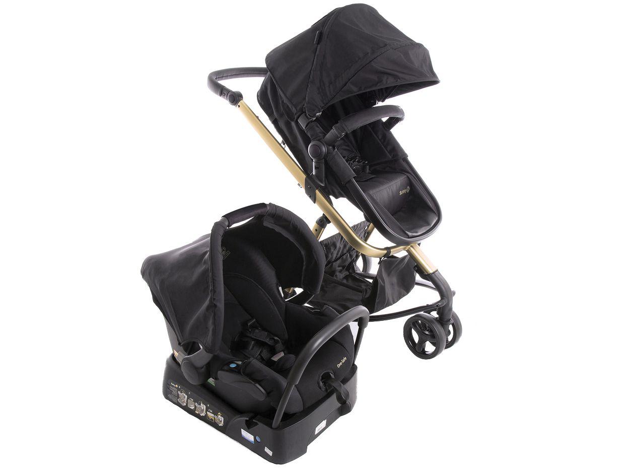 Carrinho de Bebê com Bebê Conforto Safety 1st - Travel System Mobi Trio 3 Rodas até 15Kg