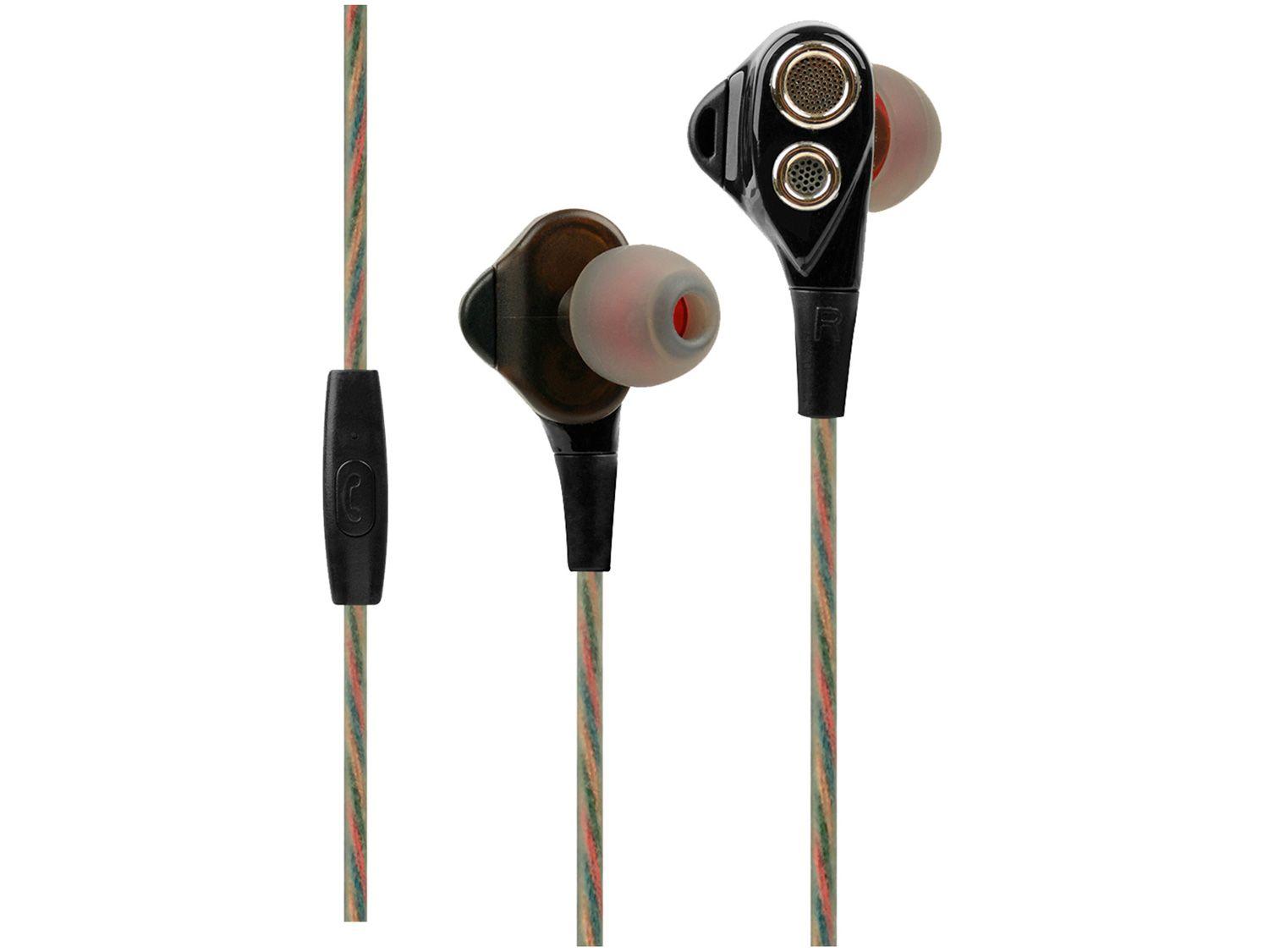 Fone de Ouvido OEX Game FN500 Quad-X - Intra-auricular com Microfone Preto