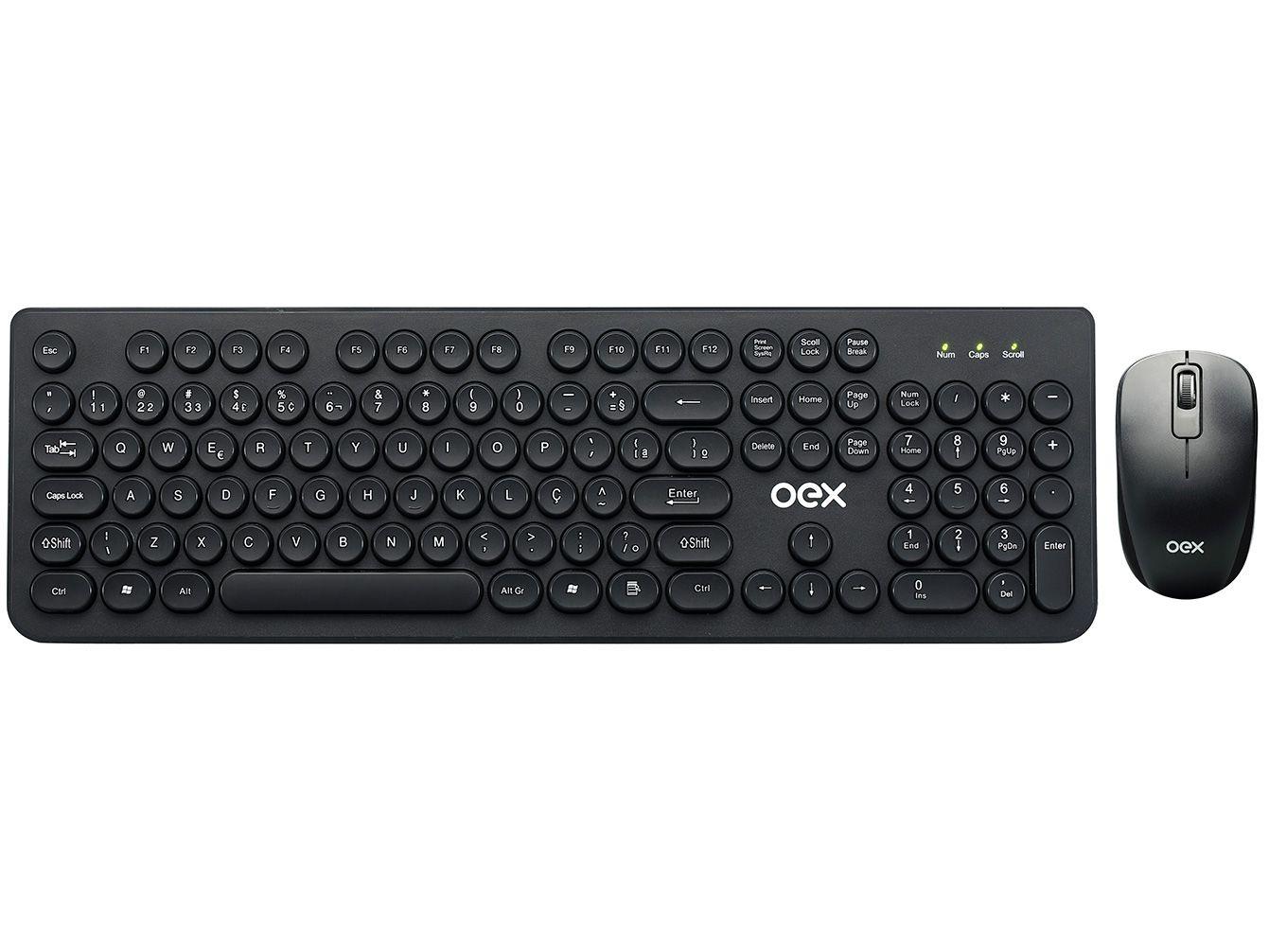 Kit Teclado e Mouse sem Fio OEX - TM410 Combo Pop+