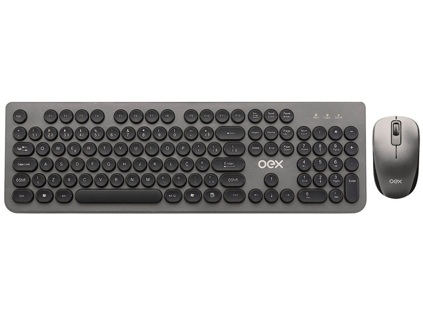 Kit Teclado e Mouse sem Fio OEX - TM410 Combo Pop+