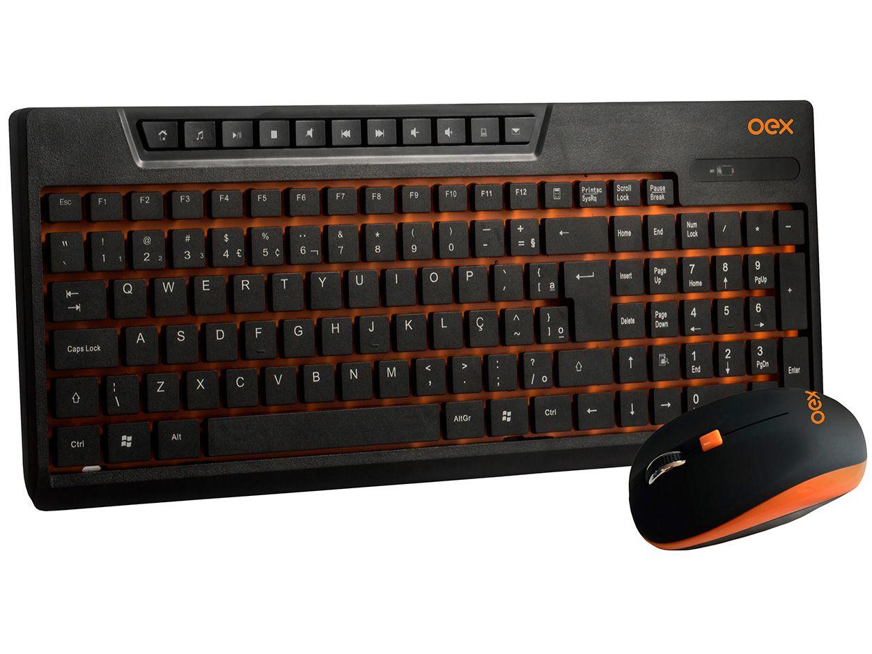 Kit Teclado e Mouse sem Fio OEX - TM402 Combo Sunset