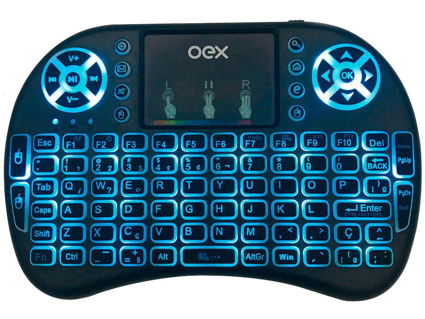 Teclado Mini sem Fio OEX - ABNT2 Preto CK103