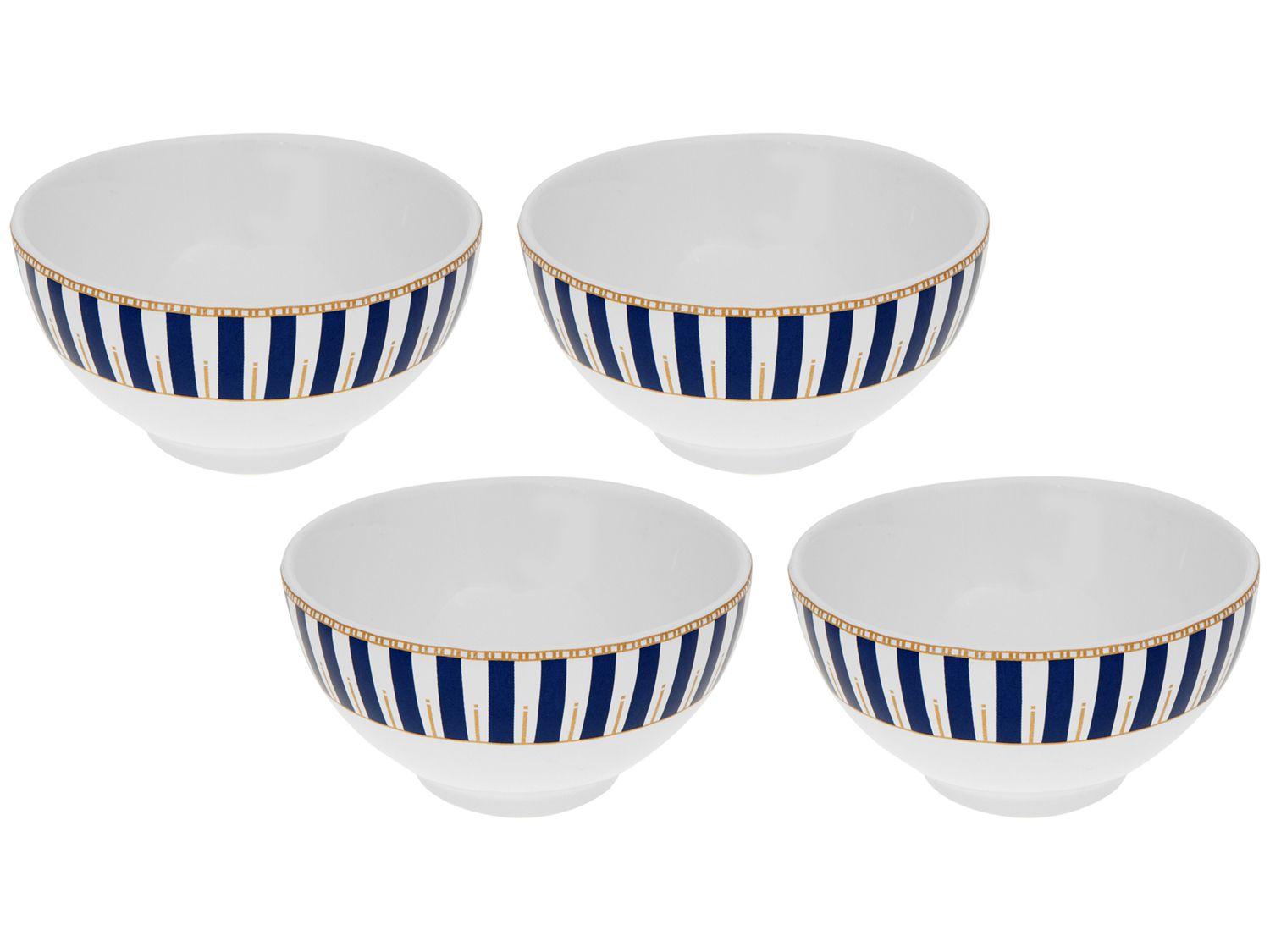 Conjunto de Bowls de Cerâmica Scalla Colorido - 500ml Concept Art Decor 4 Peças