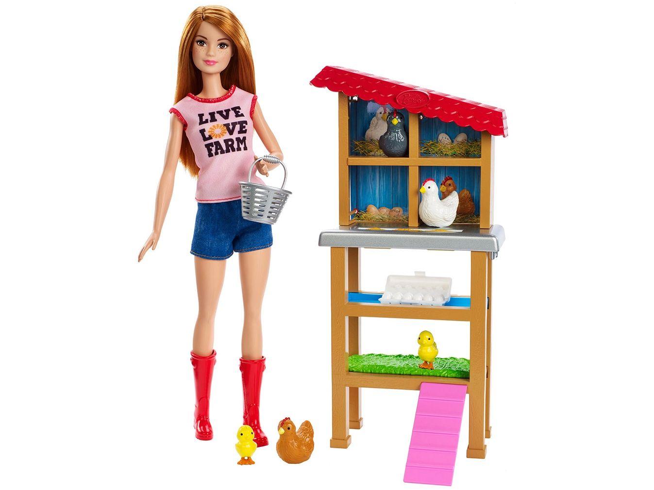 Playset Barbie Profissões Fazendeira - Mattel 9 Peças