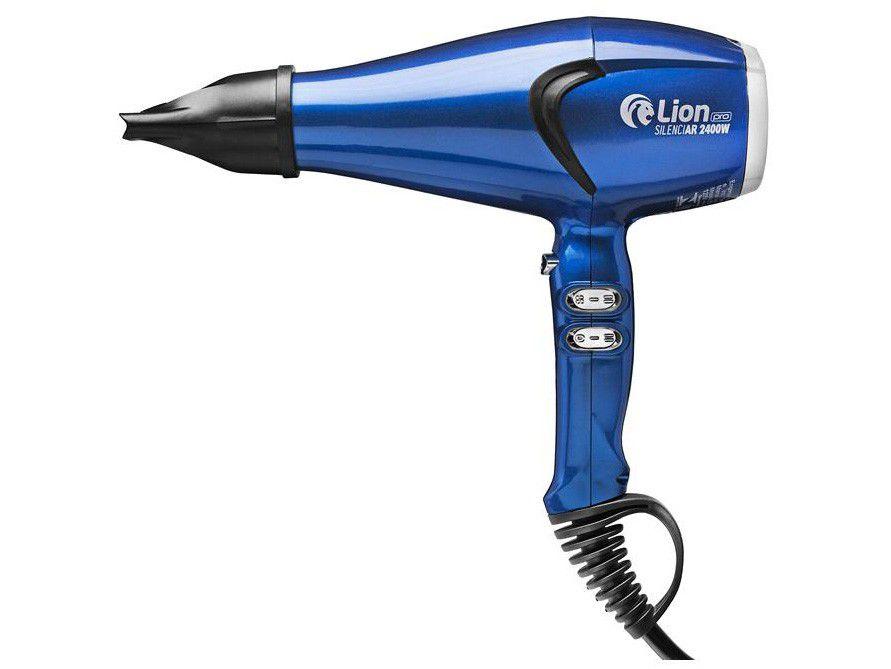 Secador de Cabelo Profissional Lion - Pro Silenciar Azul com Íons 2400W 2 Velocidades