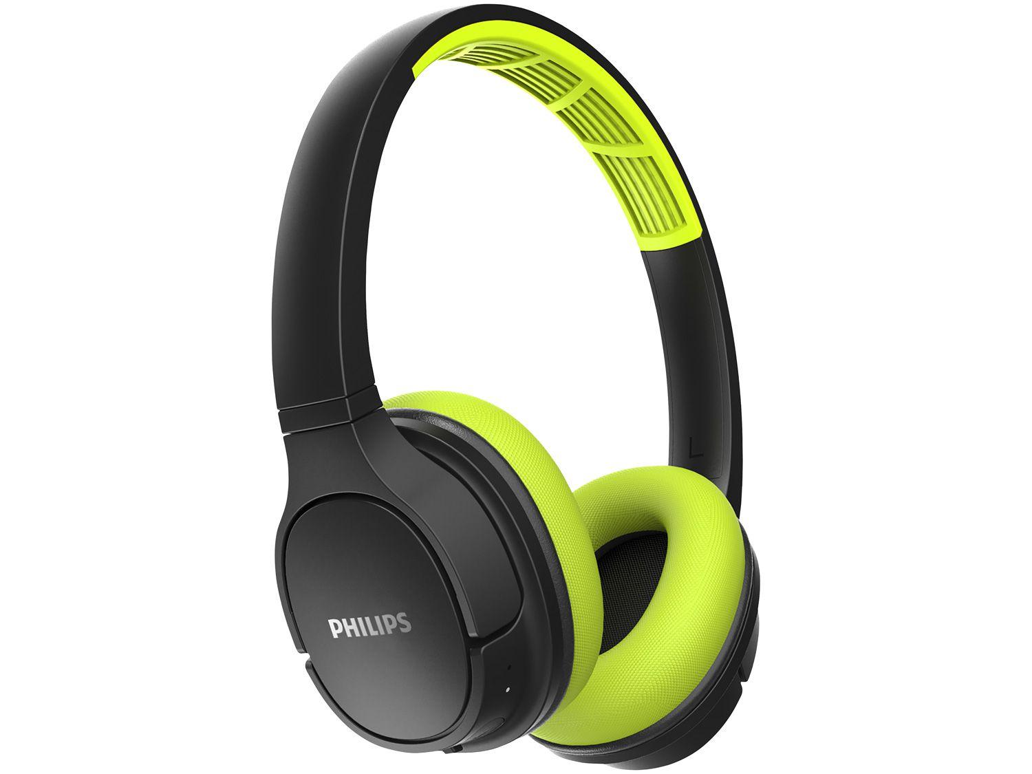 Fone de Ouvido Bluetooth Philips Série 4000 - TASH402LF/00 Esportivo com Microfone Preto e Limão