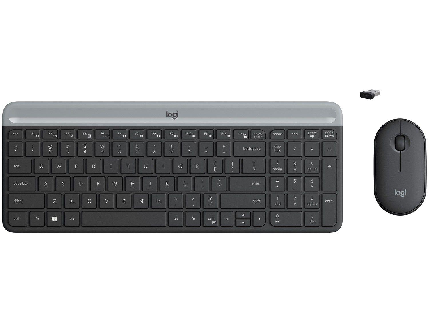 Kit Teclado e Mouse sem Fio Logitech MK470