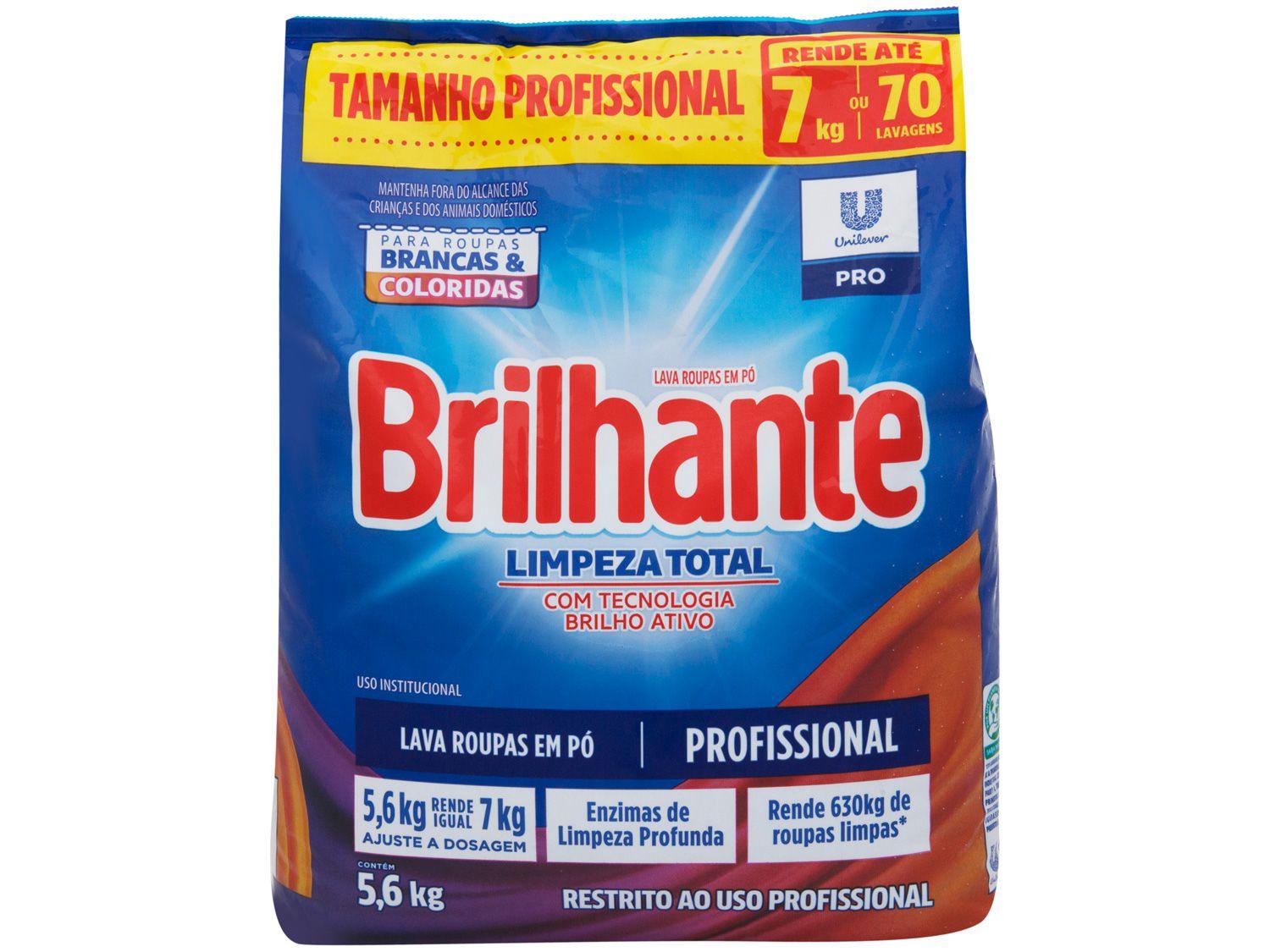 Sabão em Pó Brilhante Limpeza Total Profissional - Concentrado 5,6kg