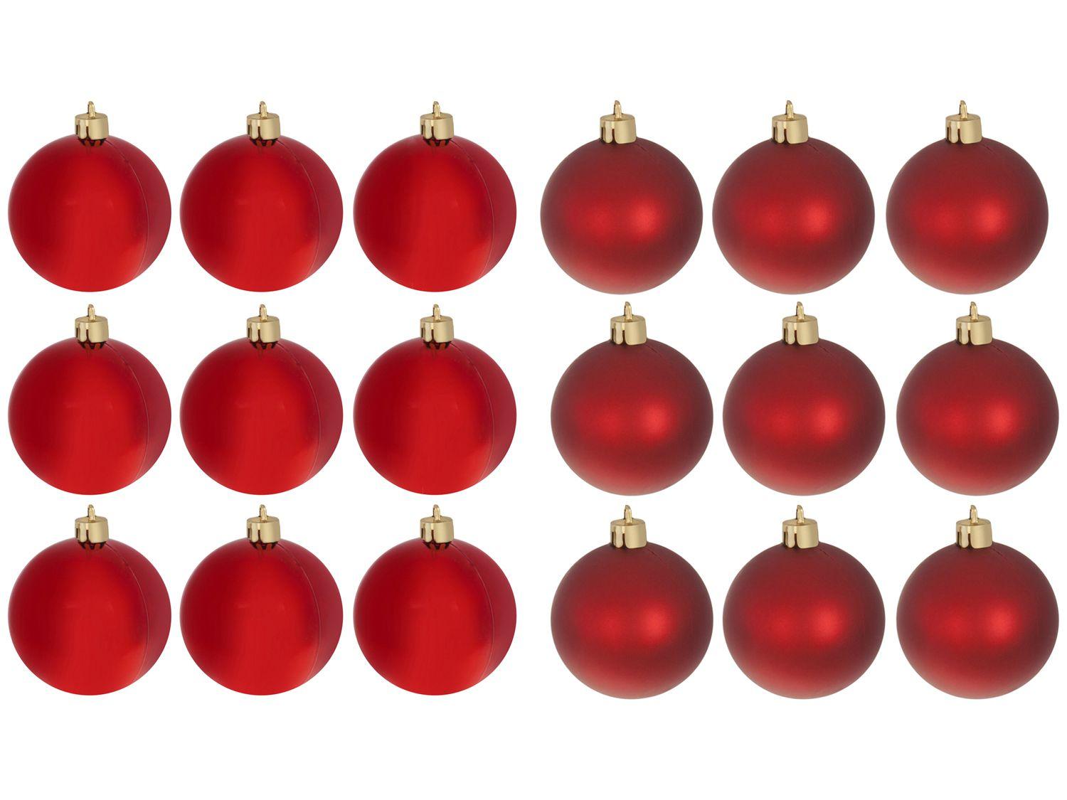 Kit Bola de Natal Vermelha Lisa NATAL034M - Casambiente 7cm 18 Unidades