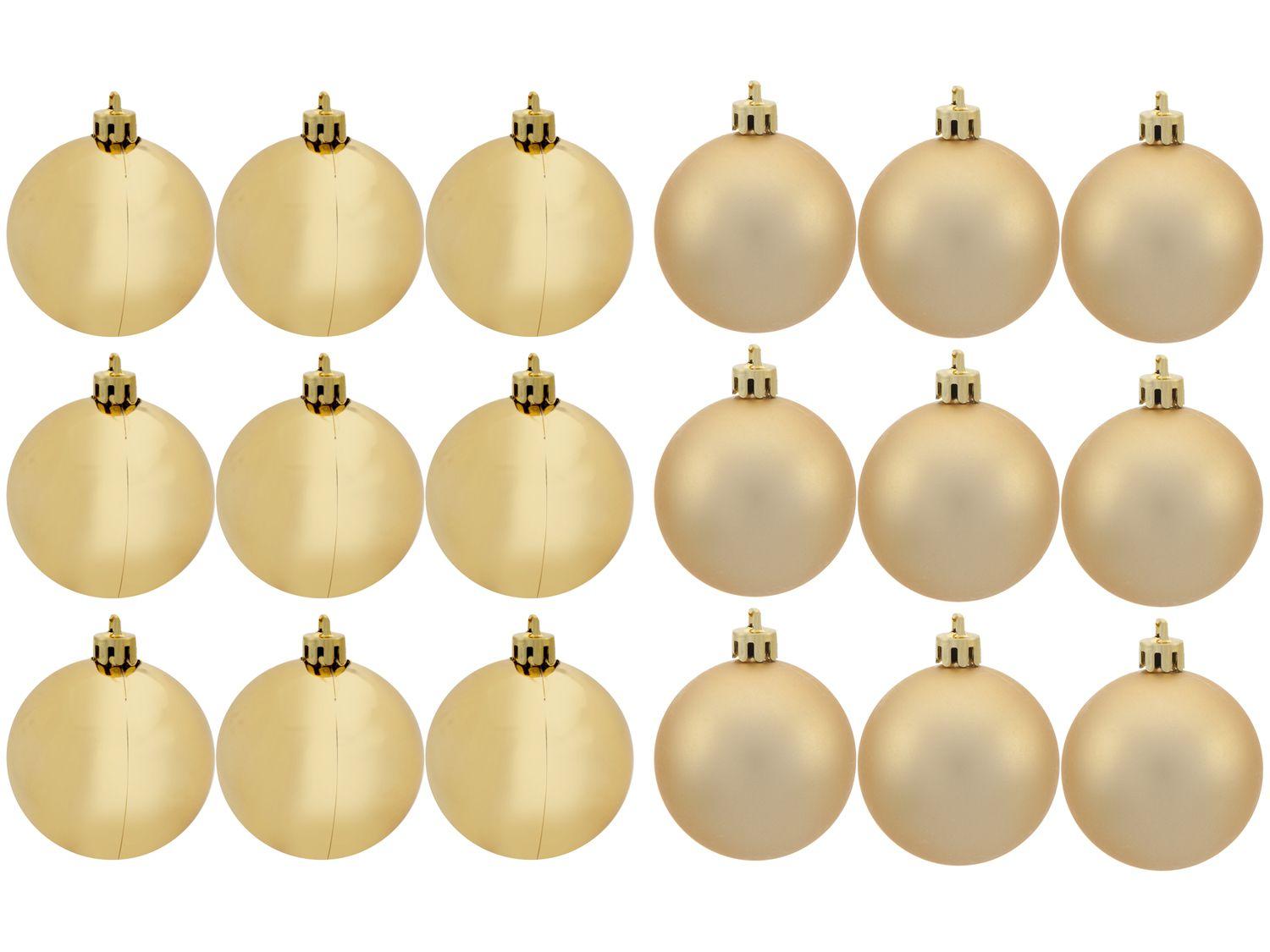 Kit Bola de Natal Dourada Lisa NATAL035M - Casambiente 7cm 18 Unidades