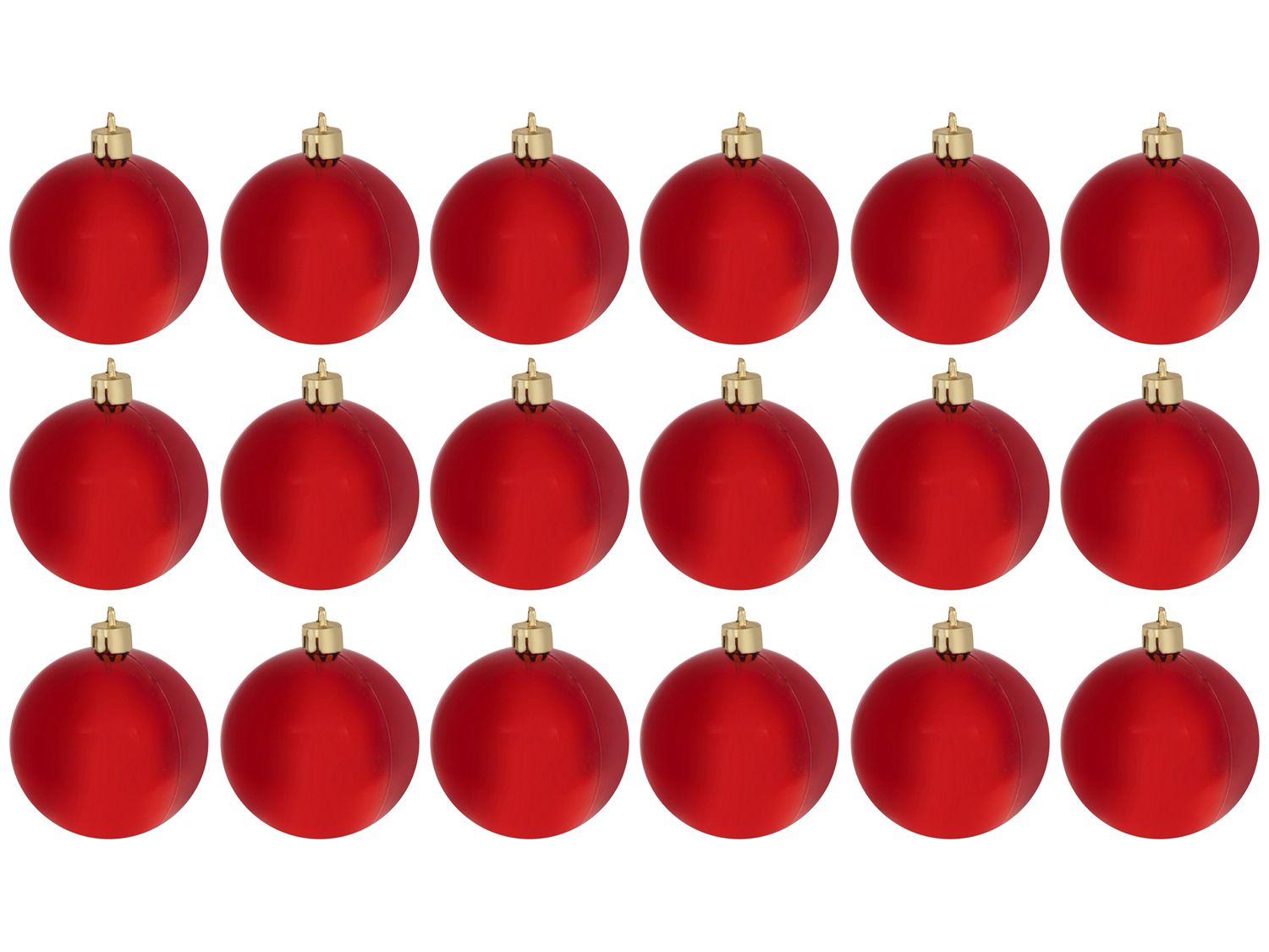 Bola de Natal Vermelha Lisa NATAL040A Casambiente - 6cm 18 Unidades