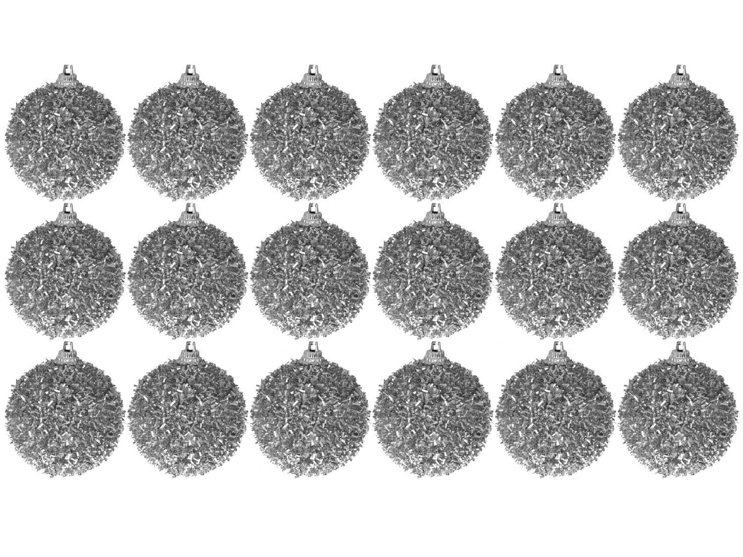 Bola de Natal Prata com Glitter NATAL046M - Casambiente 6cm 18 Unidades