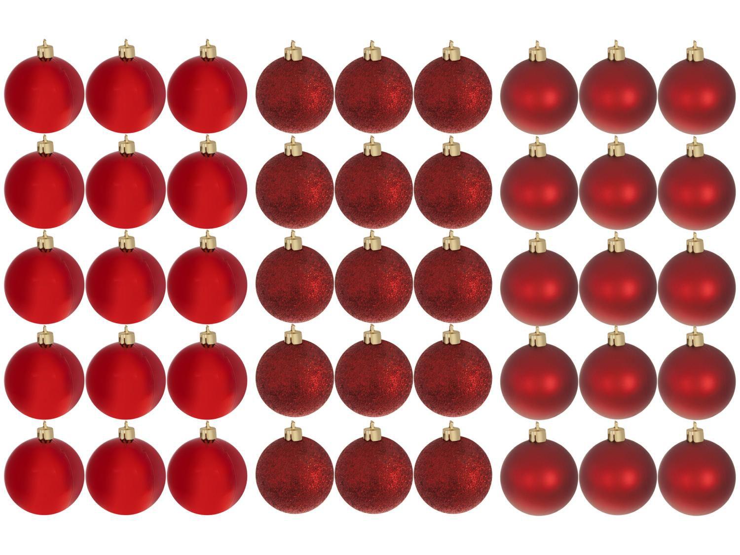 Kit Bola de Natal Vermelha NATAL073 Casambiente - 4,5cm 45 Unidades