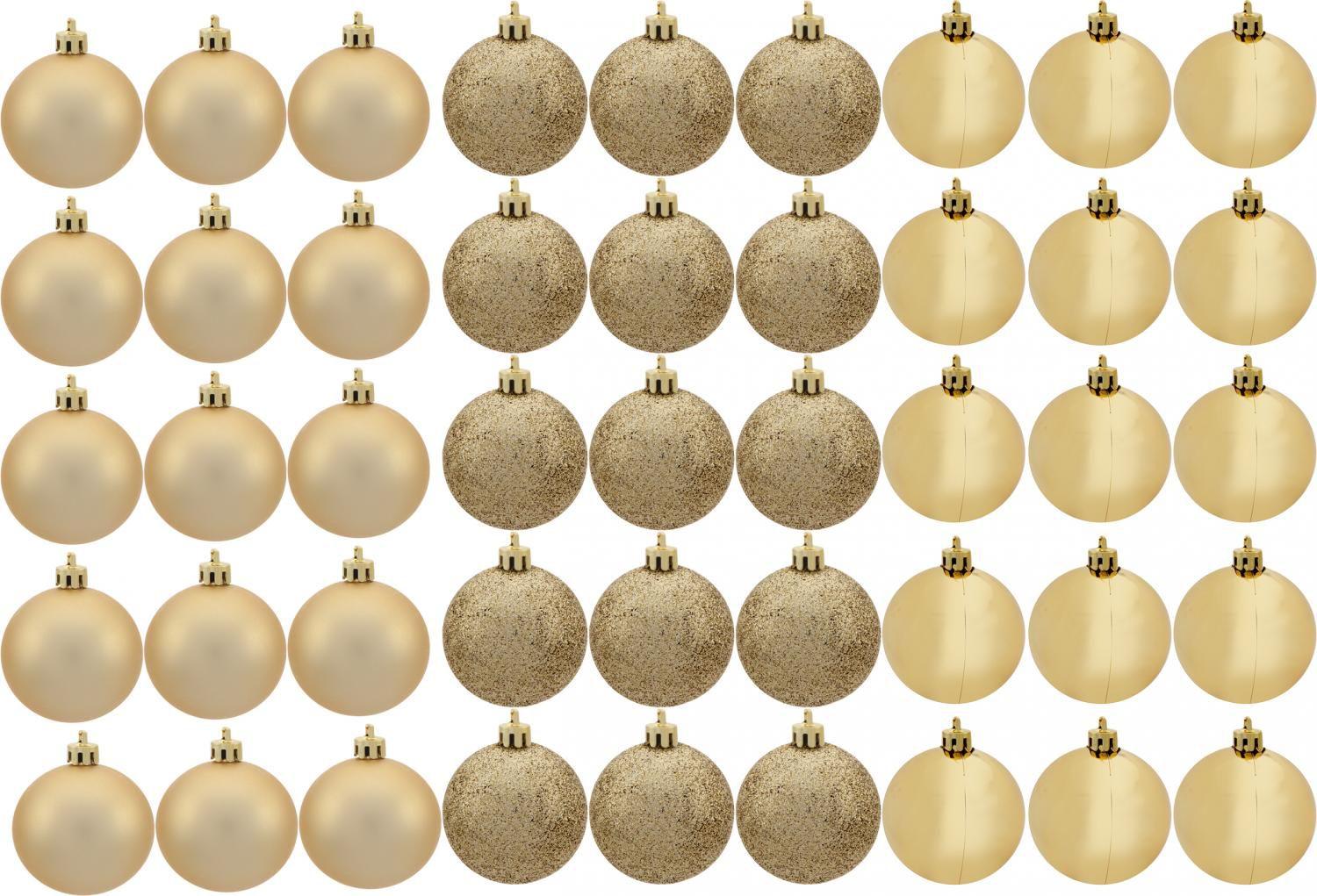 Kit Bola de Natal Dourada NATAL074 Casambiente - 4,5cm 45 Unidades