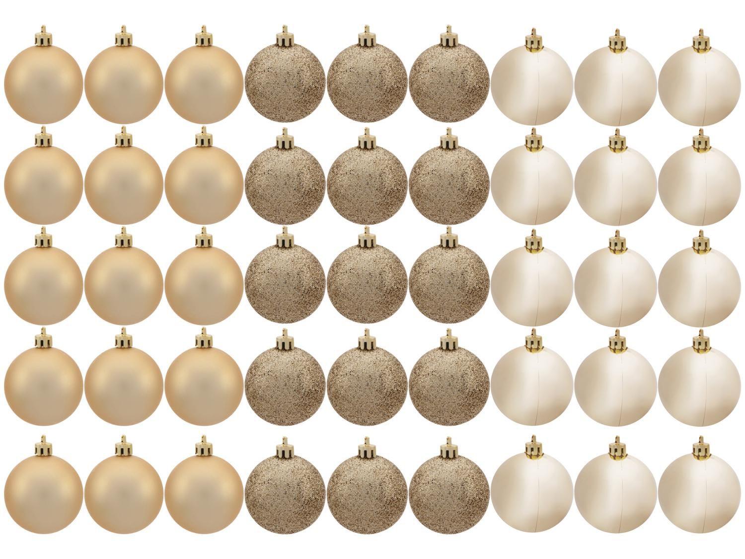 Kit Bola de Natal Champagne NATAL075 Casambiente - 4,5cm 45 Unidades