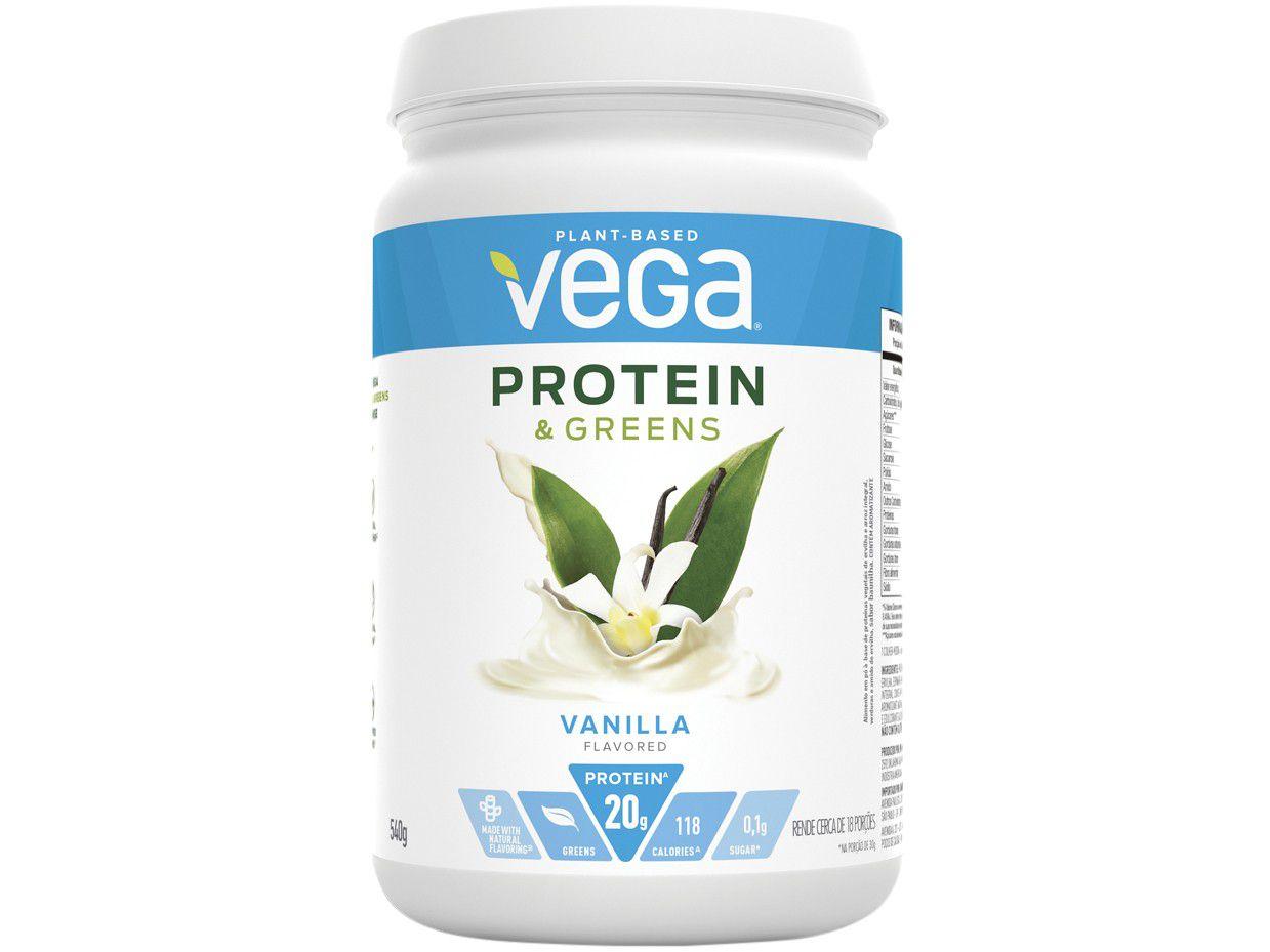 Suplemento Alimentar Adulto Vega Baunilha - Protein & Greens Zero Açúcar 540g