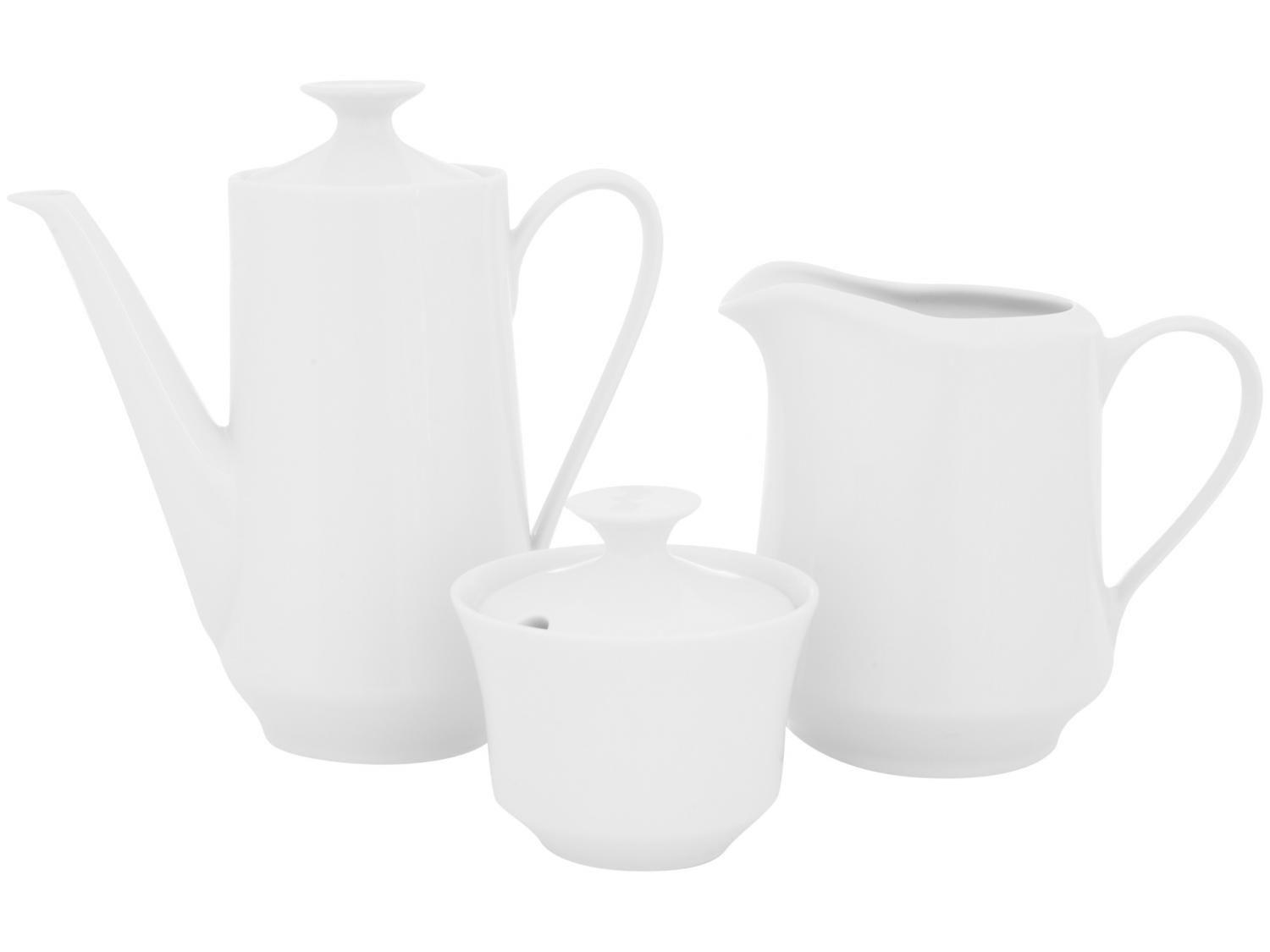 Aparelho de Café de Porcelana Schmidt Branco - 3 Peças