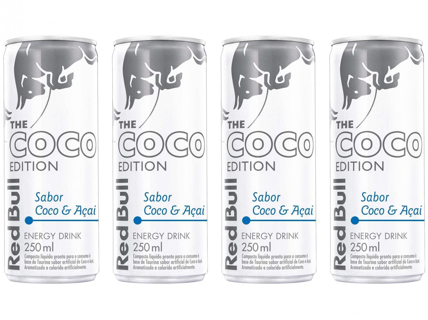 Bebida Energética Red Bull Coco Edition - Coco e Açaí 250ml 4 Unidades