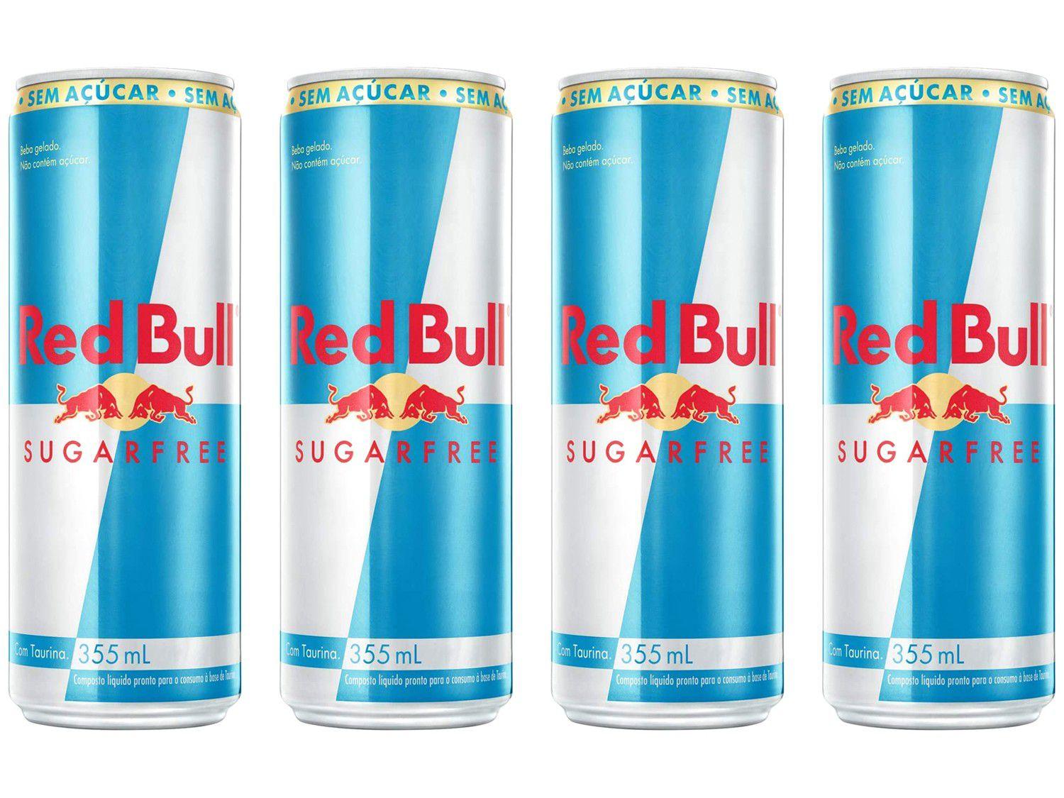 Bebida Energética Red Bull Sugarfree Zero Açúcar - 355ml 4 Unidades