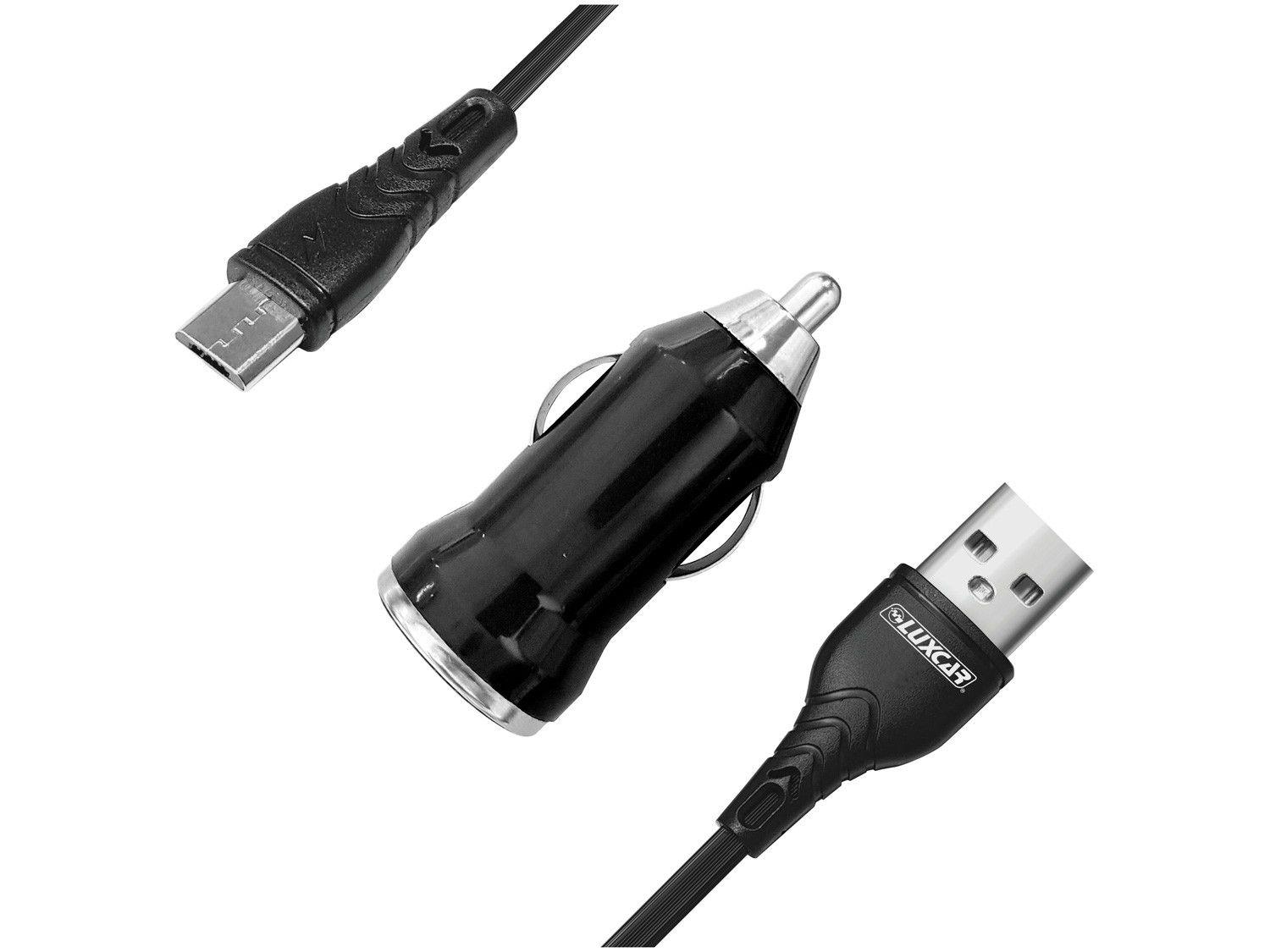 Carregador Veicular 1 Entrada com Cabo USB Micro B - 1m Luxcar 3726