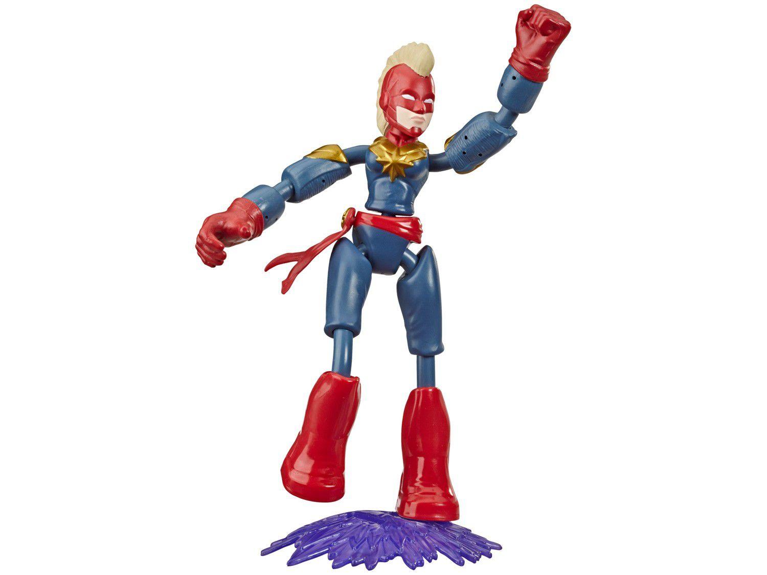 Boneco Capitã Marvel Vingadores Bend and Flex - 22,8cm com Acessórios Hasbro