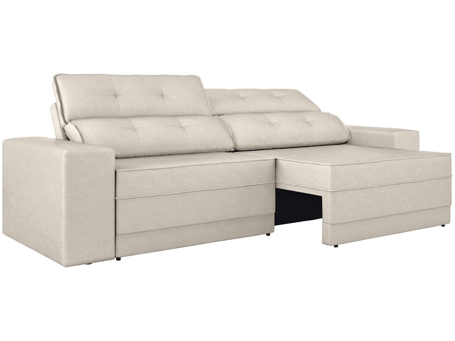 Sofá Retrátil Reclinável 5 Lugares Velosuede Leon - Next Sofás