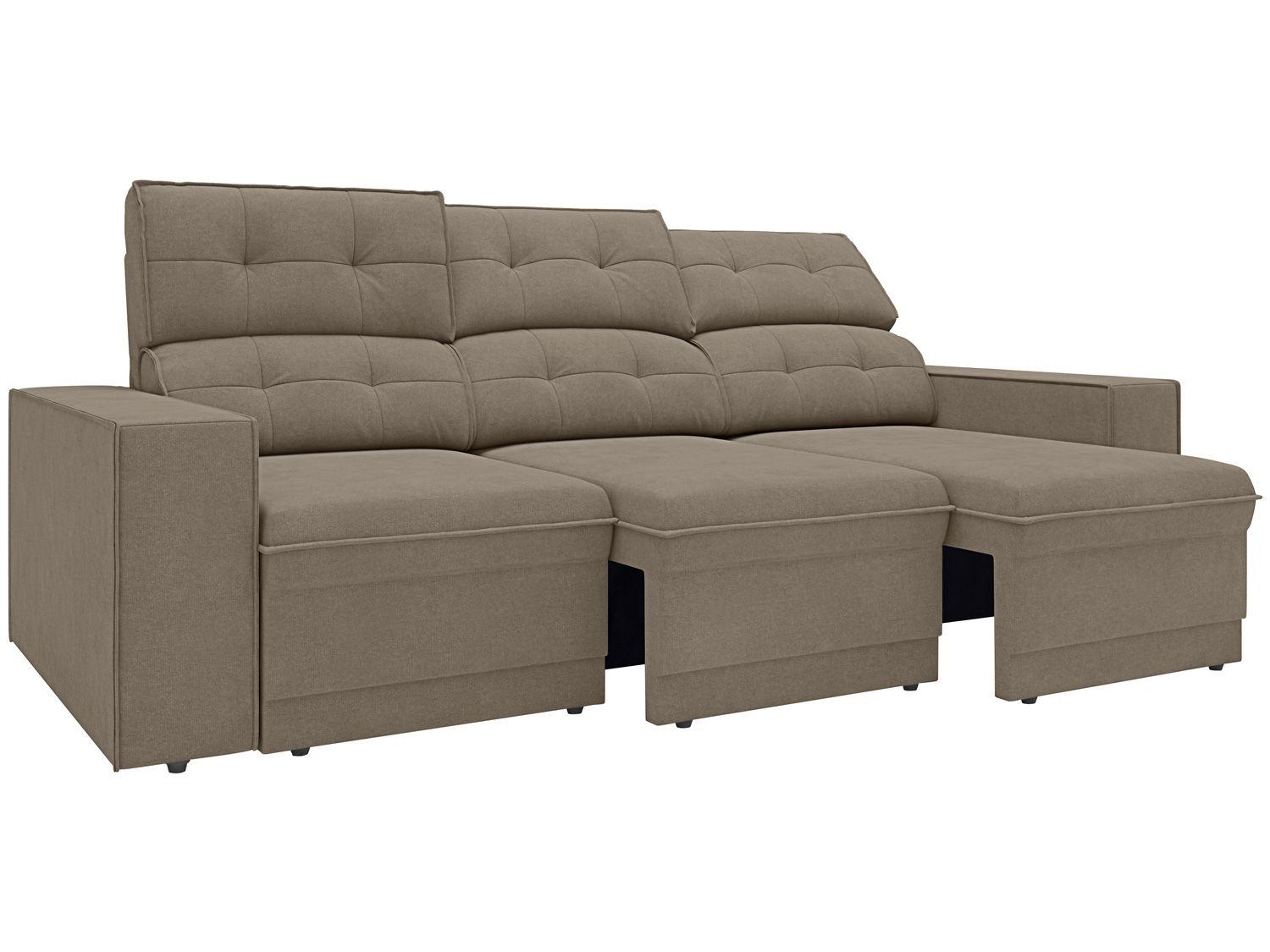 Sofá Retrátil Reclinável 3 Lugares Velosuede Lazio - Next Sofás