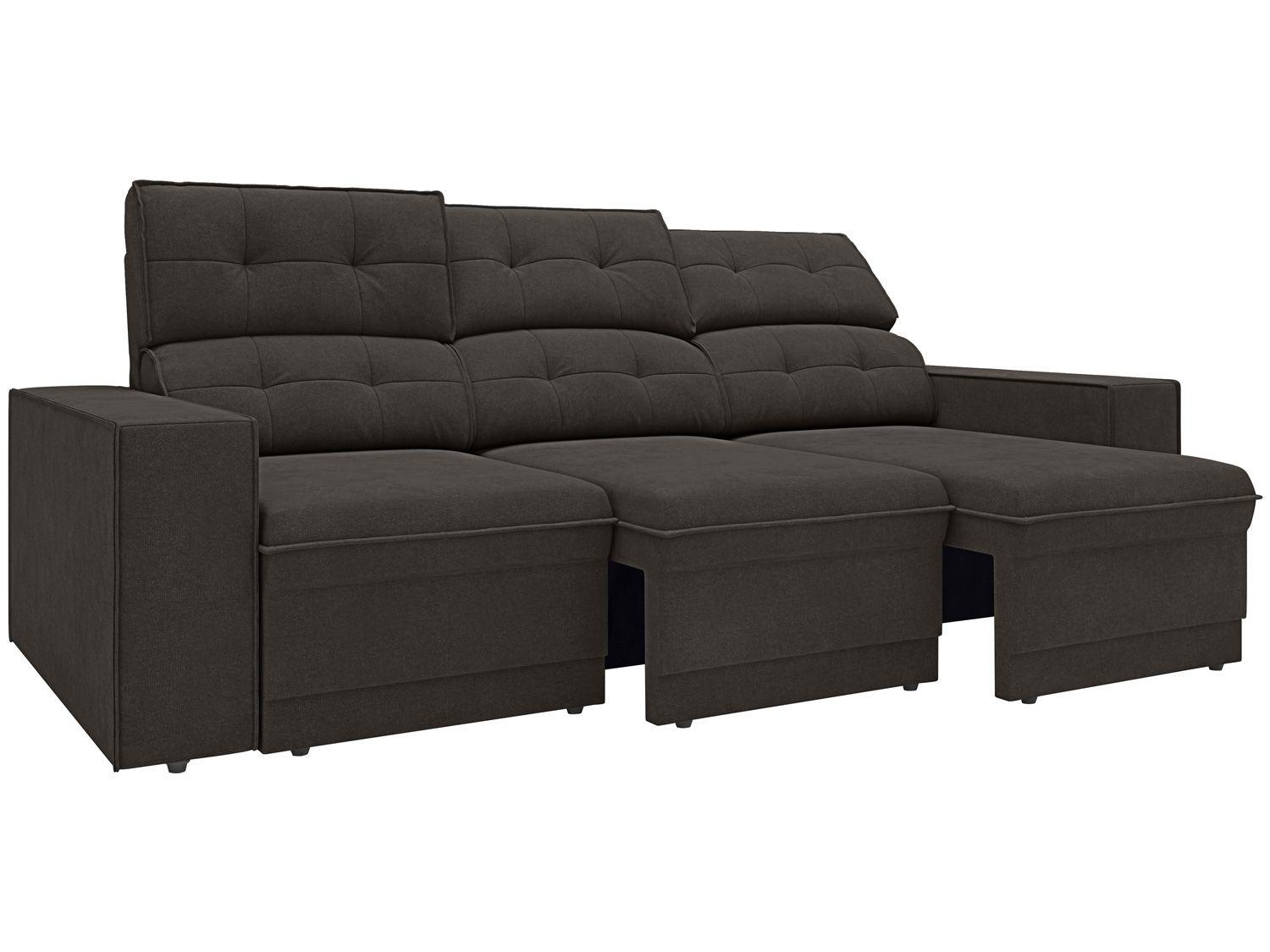 Sofá Retrátil Reclinável 3 Lugares Velosuede Lazio - Next Sofás