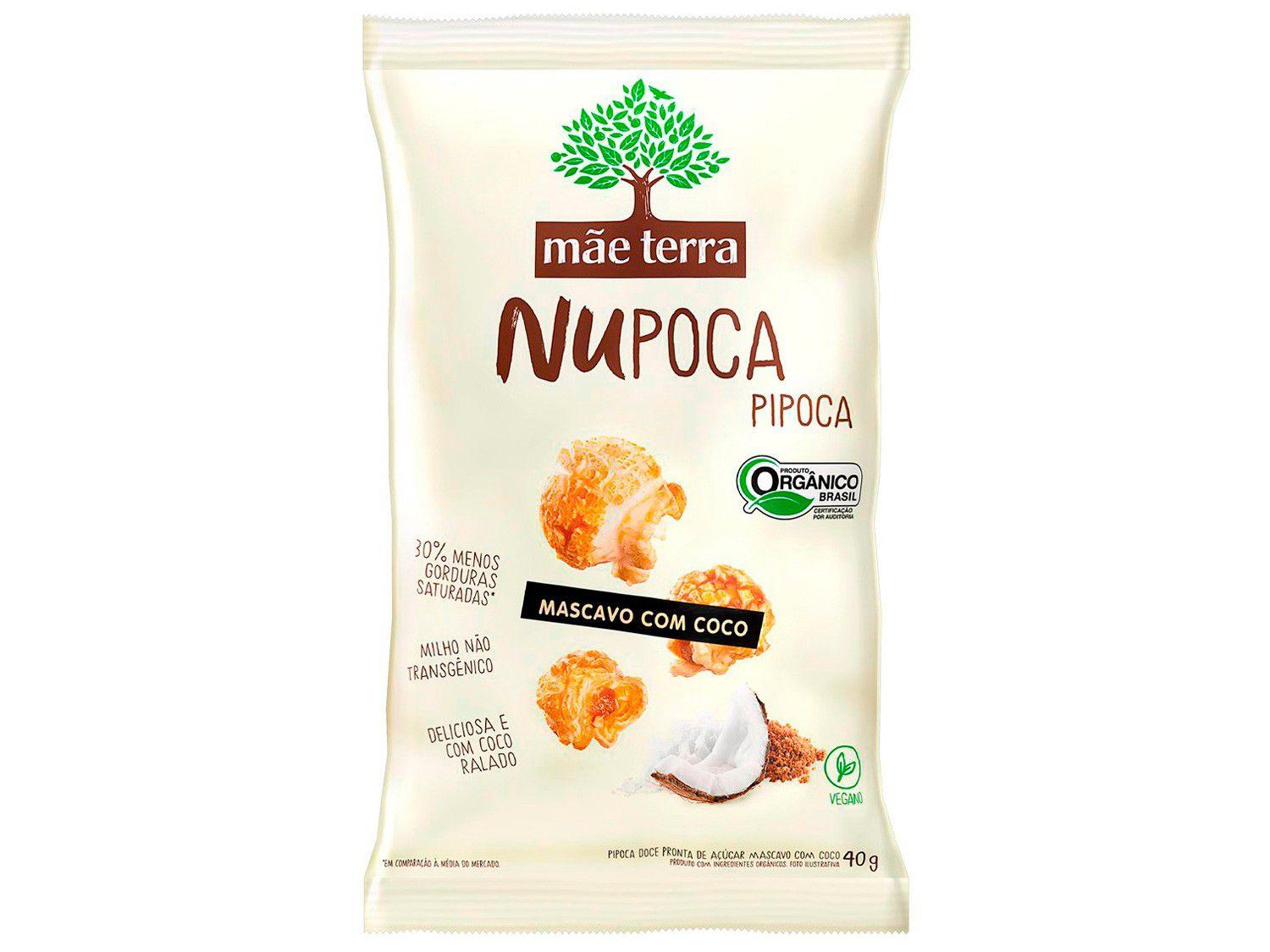 Pipoca Doce Mascavo com Coco Orgânica Mãe Terra - NuPoca 40g