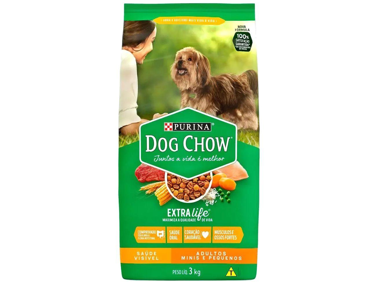 Ração para Cachorro Dog Chow Premium ExtraLife - Saúde Visível Adulto Carne 3kg